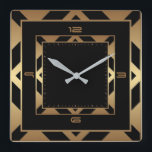 Reloj Cuadrado Art Deco elegante negro y oro<br><div class="desc">Gran diseño de reloj. Te encantará como a otros. Tenga la libertad de usar este diseño para otro producto que desee o para el personalizar y agregue su texto. Sígueme por más. Gracias. Que tengas un buen día.</div>