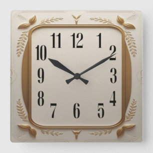 Reloj Cuadrado Art Deco Elegante Oro