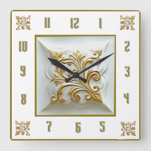 Reloj Cuadrado Art Deco Elegante Oro