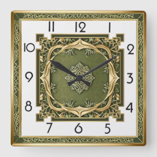 Reloj Cuadrado Art Deco Elegante Verde