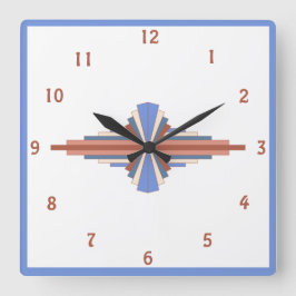 Reloj Cuadrado Art deco elements in rose gold & blue