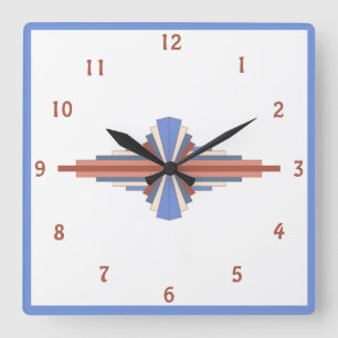 Reloj Cuadrado Art deco elements in rose gold & blue
