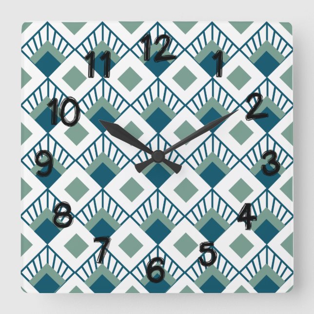 Reloj Cuadrado Art Deco Fans  (Anverso)