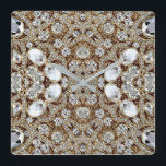 Reloj Cuadrado  Art Deco Glamorosa Moda Vintage Beige Gold<br><div class="desc">Decoración Art Deco Glamorosa de estilo vintage Beige Gold. Los detalles de diseño diamante de imitación se simulan en las obras de arte. 
Este producto no será fabricado con piedras preciosas de imitación reales.</div>