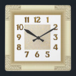 Reloj Cuadrado Art Deco Gold<br><div class="desc">Great clock design. You will love it like others. Be free to use this design for other product you like or to customize and add your text. Follow me for more. Thank you. Have a nice day.</div>