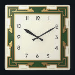 Reloj Cuadrado Art Deco Green<br><div class="desc">Gran diseño de reloj. Te encantará como a otros. Tenga la libertad de usar este diseño para otro producto que desee o para el personalizar y agregue su texto. Sígueme por más. Gracias. Que tengas un buen día.</div>