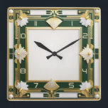Reloj Cuadrado Art Deco Green<br><div class="desc">Gran diseño de reloj. Te encantará como a otros. Tenga la libertad de usar este diseño para otro producto que desee o para el personalizar y agregue su texto. Sígueme por más. Gracias. Que tengas un buen día.</div>