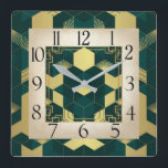 Reloj Cuadrado Art Deco Green<br><div class="desc">Gran diseño de reloj. Te encantará como a otros. Tenga la libertad de usar este diseño para otro producto que desee o para el personalizar y agregue su texto. Sígueme por más. Gracias. Que tengas un buen día.</div>