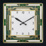 Reloj Cuadrado Art Deco Green<br><div class="desc">Gran diseño de reloj. Te encantará como a otros. Tenga la libertad de usar este diseño para otro producto que desee o para el personalizar y agregue su texto. Sígueme por más. Gracias. Que tengas un buen día.</div>