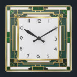 Reloj Cuadrado Art Deco Green<br><div class="desc">Gran diseño de reloj. Te encantará como a otros. Tenga la libertad de usar este diseño para otro producto que desee o para el personalizar y agregue su texto. Sígueme por más. Gracias. Que tengas un buen día.</div>