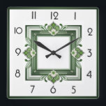 Reloj Cuadrado Art Deco Green<br><div class="desc">Gran diseño de reloj. Te encantará como a otros. Tenga la libertad de usar este diseño para otro producto que desee o para el personalizar y agregue su texto. Sígueme por más. Gracias. Que tengas un buen día.</div>