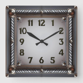 Reloj Cuadrado Art Deco Gris