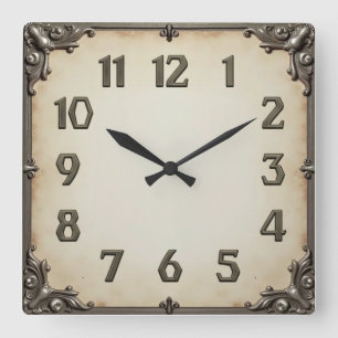 Reloj Cuadrado Art Deco Gris 