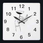 Reloj Cuadrado Art Deco Lady's Hand Holding Champagne Glass<br><div class="desc">Vintage Art Deco Lady's Hand Holding Champagne Glass - Vintage Advertising Art ============== Invitaciones de Personalizable y accesorios con una elegante imagen artística de arte vintage de la mano de una dama sosteniendo una copa de champán. Puede personalizar fácilmente estos productos agregando campos de texto, eliminando campos de texto existentes,...</div>