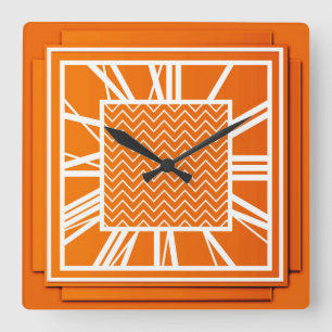 Reloj Cuadrado Art déco, mandarina