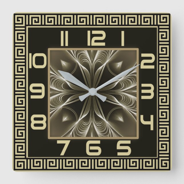 Reloj Cuadrado Art Deco moderno (Anverso)