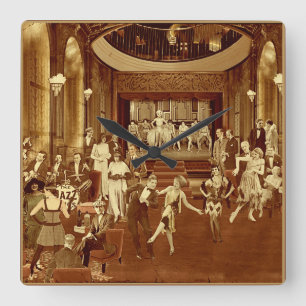 Reloj Cuadrado Art Deco Night Club