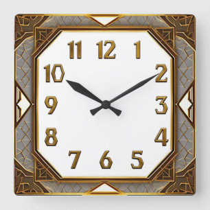 Reloj Cuadrado Art Deco Oro