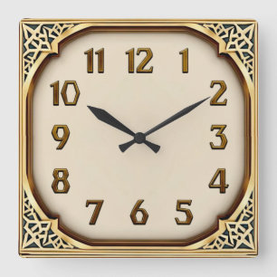 Reloj Cuadrado Art Deco Oro