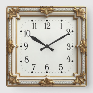 Reloj Cuadrado Art Deco Oro