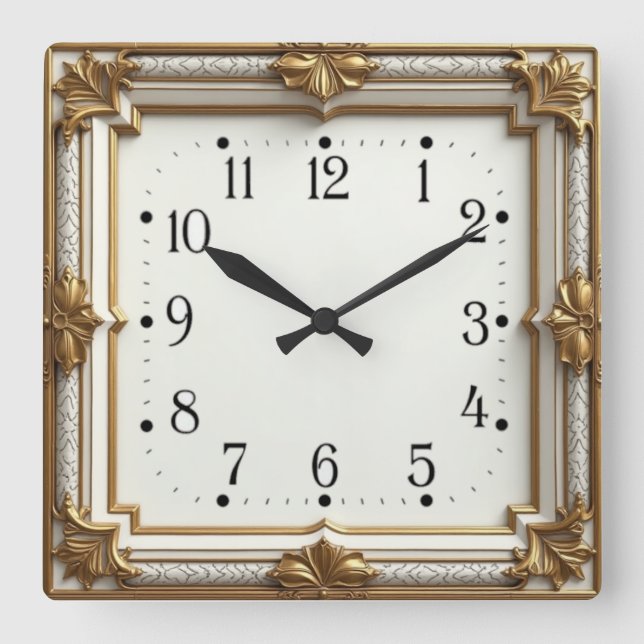 Reloj Cuadrado Art Deco Oro (Anverso)