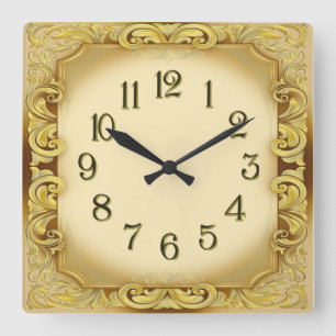 Reloj Cuadrado Art Deco Oro