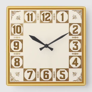 Reloj Cuadrado Art Deco Oro