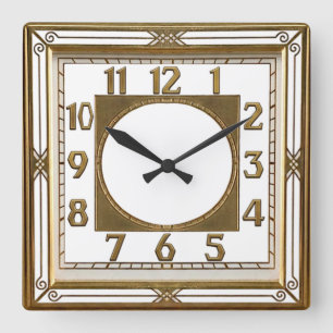 Reloj Cuadrado Art Deco Oro