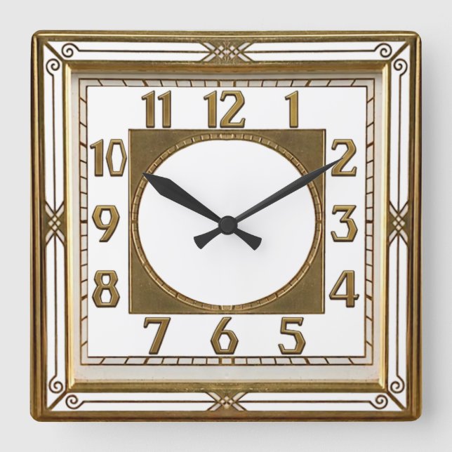 Reloj Cuadrado Art Deco Oro (Anverso)