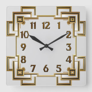 Reloj Cuadrado Art Deco Oro