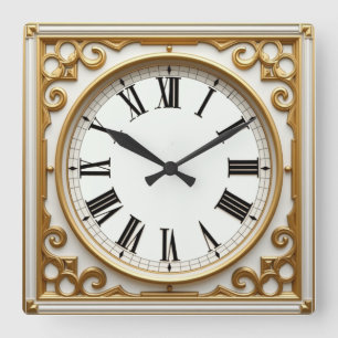 Reloj Cuadrado Art Deco Oro