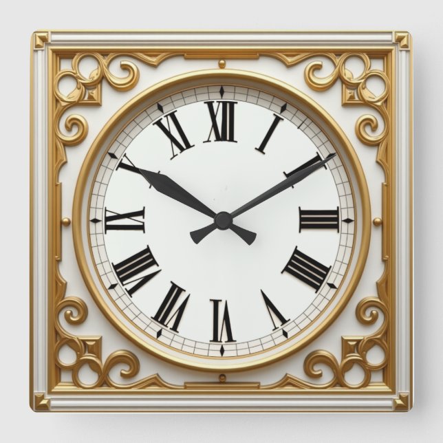 Reloj Cuadrado Art Deco Oro (Anverso)