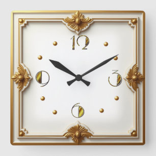 Reloj Cuadrado Art Deco Oro