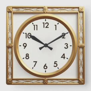 Reloj Cuadrado Art Deco Oro