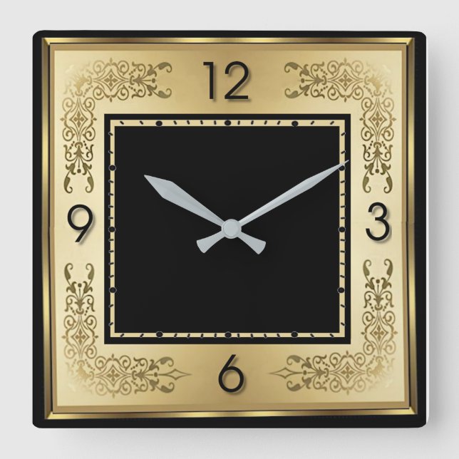 Reloj Cuadrado Art Deco Oro (Anverso)