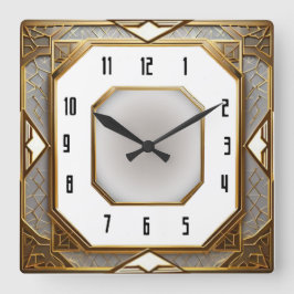 Reloj Cuadrado Art Deco Oro