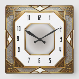 Reloj Cuadrado Art Deco Oro