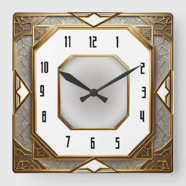 Reloj Cuadrado Art Deco Oro (Anverso)