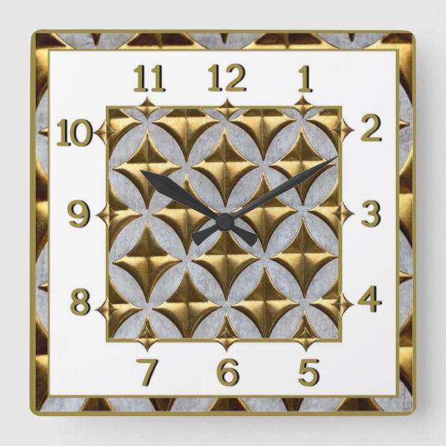 Reloj Cuadrado Art Deco Oro (Anverso)