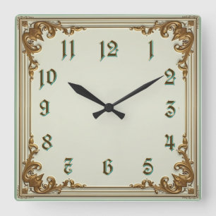 Reloj Cuadrado Art Deco Oro