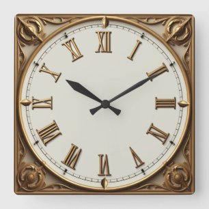 Reloj Cuadrado Art Deco Oro