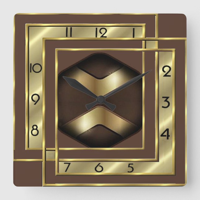 Reloj Cuadrado Art Deco Oro (Anverso)