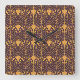 Reloj Cuadrado Art Deco pattern with fan-shaped motifs 