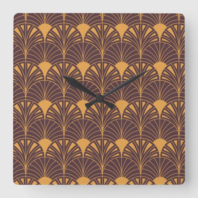 Reloj Cuadrado Art Deco pattern with fan-shaped motifs  (Anverso)