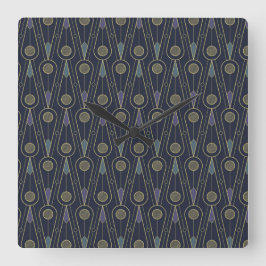 Reloj Cuadrado Art Deco pattern with geometric shapes in gold