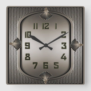 Reloj Cuadrado Art Deco Plata