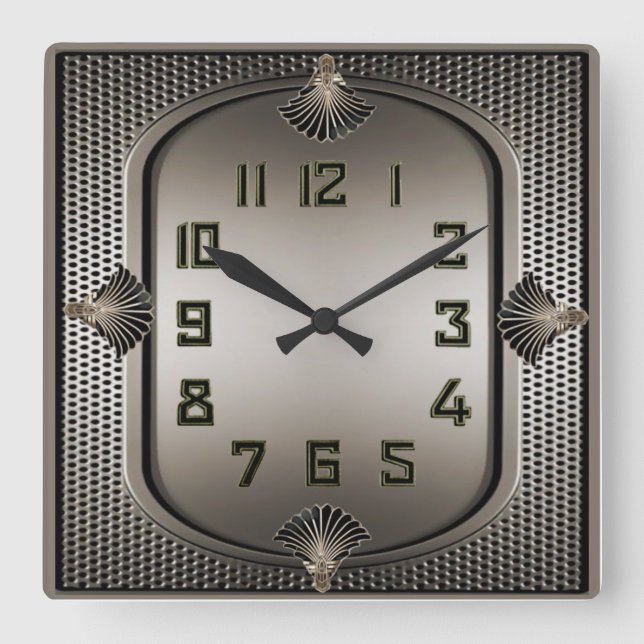 Reloj Cuadrado Art Deco Plata (Anverso)