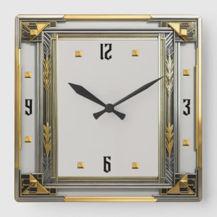 Reloj Cuadrado Art Deco Plata