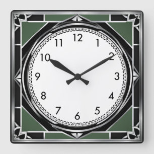 Reloj Cuadrado Art Deco Plata