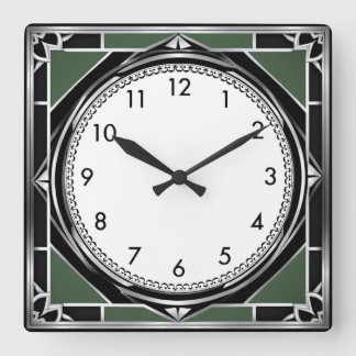Reloj Cuadrado Art Deco Plata